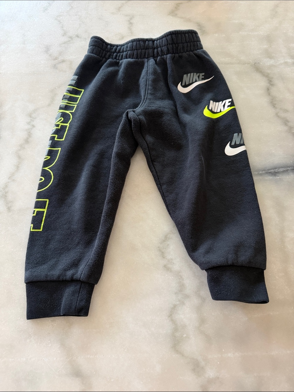 Nike Kids Black Joggers with Neon Accents